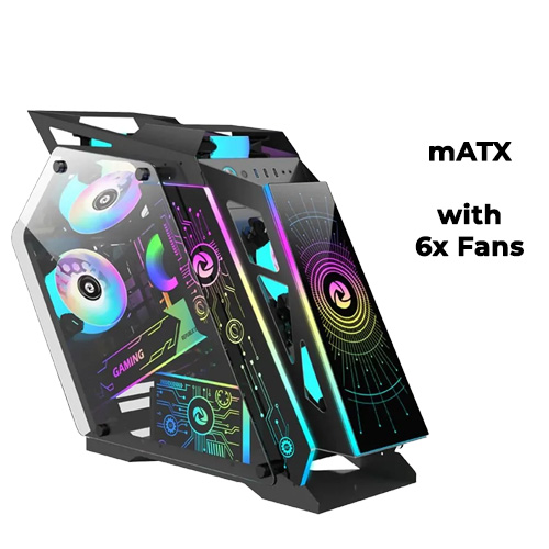 InPlay Cyborg Thunder (Black) w/ 6pcs Fan (mATX)